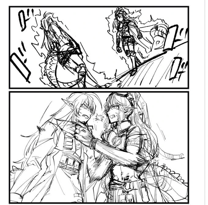 ゴジラvsメカゴジラってつっこまれてて本当に笑ってしまったけどそうだなと思って描きました(上のコマは普通にパロディです) 