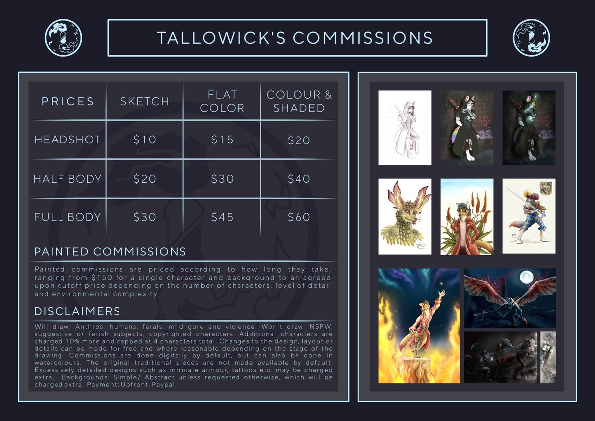Tallowick's tweet image. Updated 2023 commissions!
