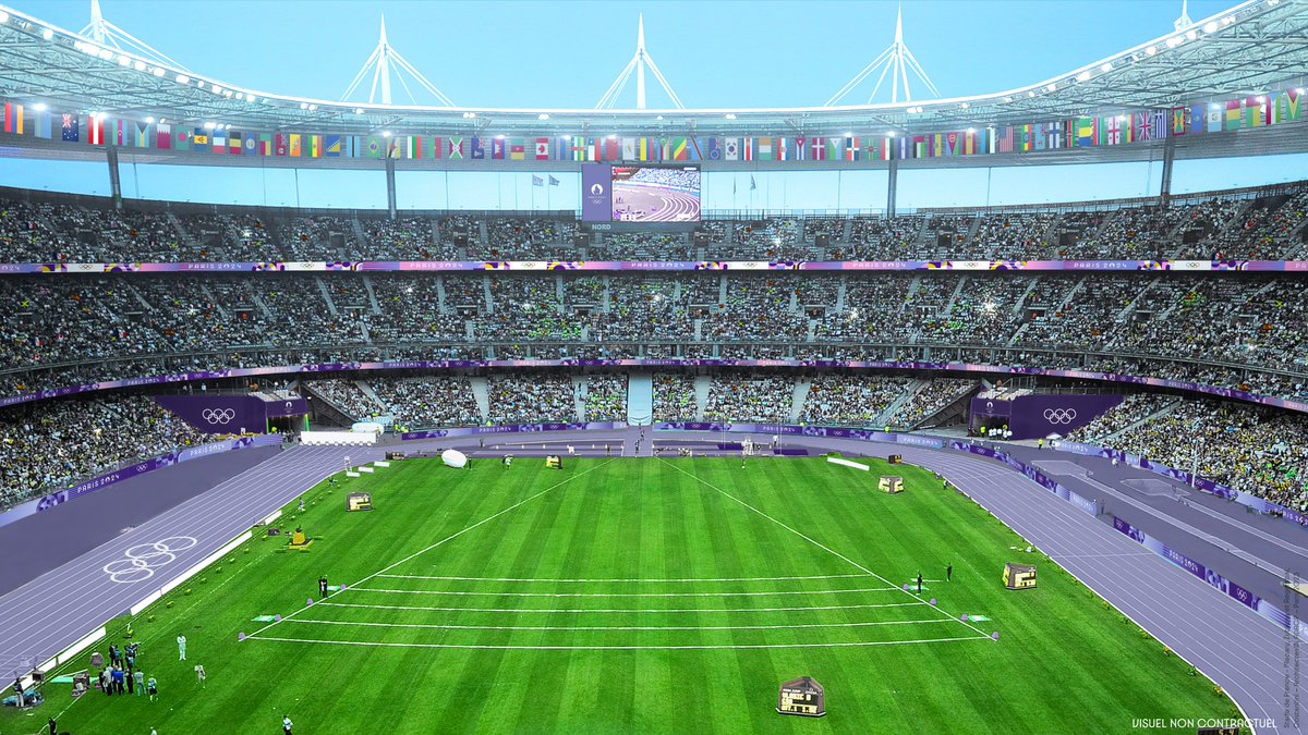 maximedupuis's tweet photo. On avait eu le bleu à Rio, l'habituel rouge à Tokyo. Lors des Jeux de Paris 2024, le tartan de la piste d'athlétisme sera... violet. https://t.co/N0NOpKpOzT