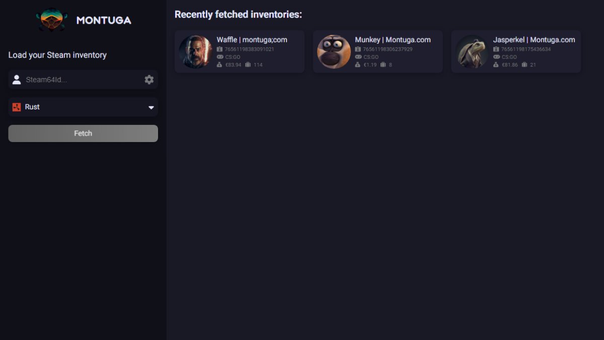 montuga_app's tweet photo. We've added a recently fetched inventories feature.

Go to https://t.co/TBJPr2CfhZ

#Montuga #inventory #items #price #free #steam #market #steammarket #inventorymanager #shop #cheap #steamgames #steamgame #steamtrading #game #games #csgo #tf2 #dota2 #pubg #market https://t.co/gn4gPA1MdV