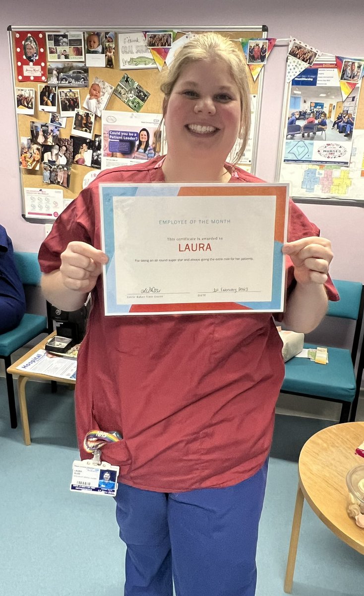 Congratulations lovely Laura! Employee of the month and very well deserved 😊 Thank you for all your hard work and for always going the extra mile for our patients 💫 <a href="/HunkinPaulette/">Paulette Hunkin</a> <a href="/ian_moyle/">Ian Moyle-Browning</a> <a href="/Rozdavies3/">Rozdavies</a> <a href="/RchtWellness/">RCHT Wellbeing</a> <a href="/RCHTWeCare/">Royal Cornwall Hospitals NHS Trust</a>
