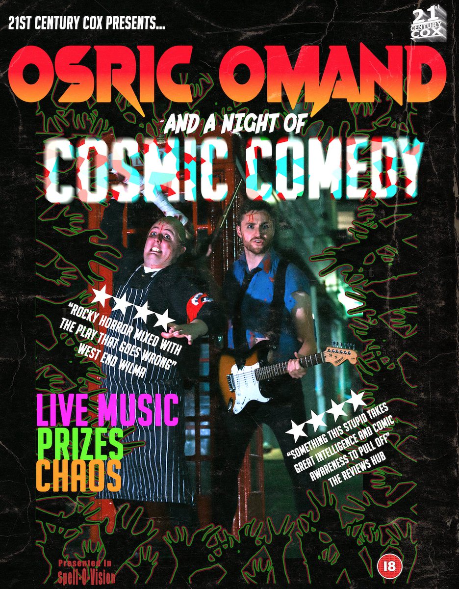 OSRIC OMAND AND A NIGHT OF COSMIC COMEDY - now on <a href="/chortle/">Chortle Comedy</a> 

<a href="/TheHenChickens/">The Hen and Chickens Theatre</a>  

#comedy #horror #livemusic #london #islington