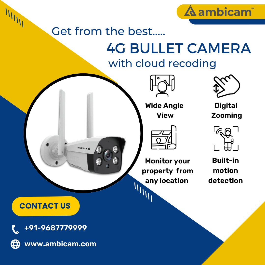 TheAmbicam's tweet photo. Our 4g bullet camera operates over the internet and allows for remote access and management of the recordings from any location with an internet connection.
👉 https://t.co/wGK6rMzlN0
#ambicam #cctv #cloudrecording #4gbulletcamera #cloudstorage #security #monitoring https://t.co/ZGLrJWYjkL