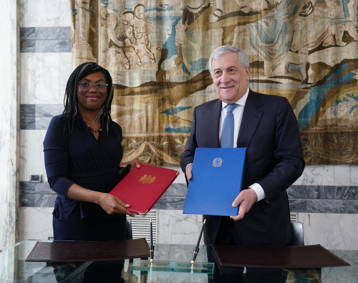 Today is a stepping stone in the 🇬🇧 and 🇮🇹 bilateral relationship. SoS <a href="/KemiBadenoch/">Kemi Badenoch</a> and Min <a href="/Antonio_Tajani/">Antonio Tajani</a> signed an MoU to strengthen export &amp; investment collaboration in the Green Economy, Tech, Life Sciences, Adv Eng and Creative Industries.

Read at bit.ly/3ljg7w7