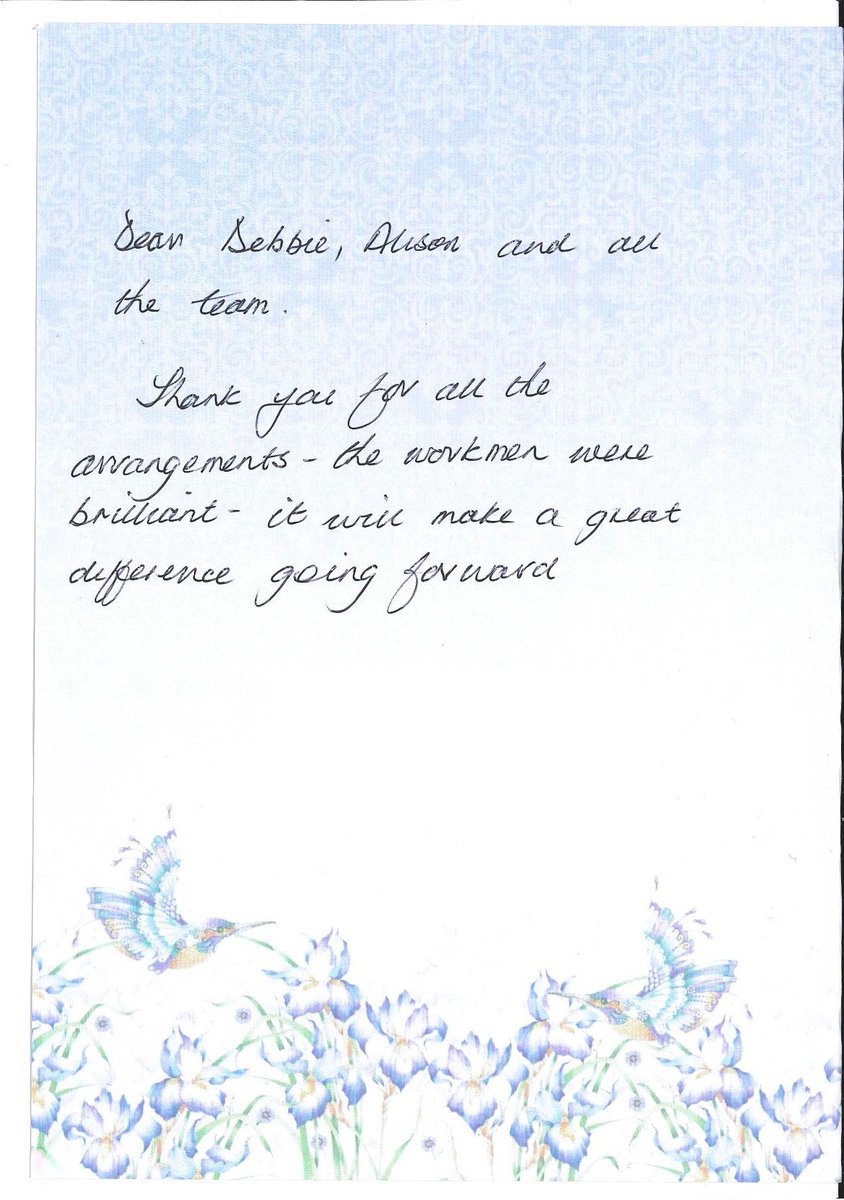 Opening the post to find a thank you card from a client is the best way to start the day!