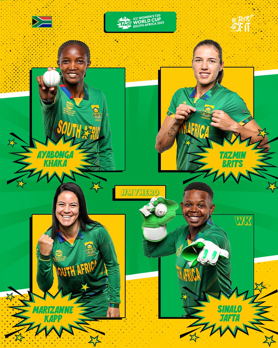 ProteasWomenCSA's tweet photo. The #MomentumProteas are ready 🇿🇦
Bring on the #T20WorldCup 💪
#MyHero #AlwaysRising #BePartOfIt https://t.co/9LFnpmoqxU