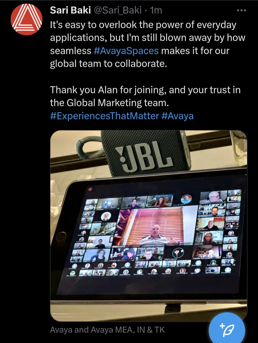 🕵️🕵️🕵️‍♂️🕵️‍♂️
$AVYA CEO #AlanMasarek is found inside #Avaya Spaces!
Are <a href="/MoloLamken/">MoloLamken</a> <a href="/sjpwealth/">St. James's Place</a> @Canyonpartners1 et al Still Looking to Serve Summons?