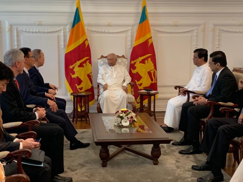 Completed successful visit to #SriLanka where @gggi_hq delegation led by President and Chair HE BAN Ki-moon, 8th UNSG, met w/ leadership of Sri Lankan govmt, HE President Wickremesinghe @RW_UNP, PM @DCRGunawardena, ministers and signed Host Country Agrmt gggi.org/sri-lanka-and-…