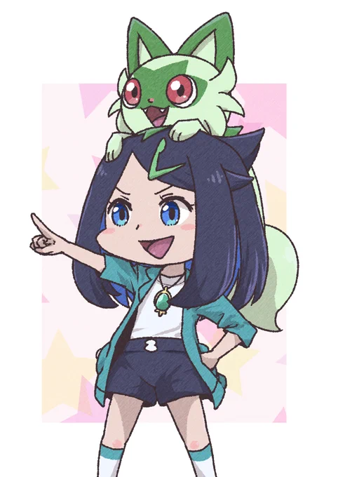 リコちゃんとニャオハ新シリーズまであと少し…#Pokemon #ポケモンイラスト 