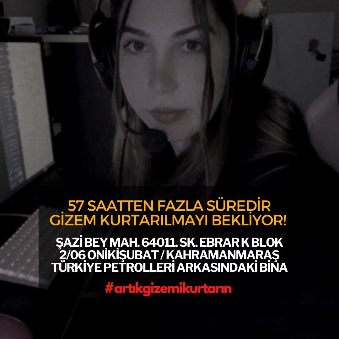 UmitColbert's tweet photo. @gutitoli Ne yapsak karşımıza hep bir engel çıkıyor. Ekip yok dediler, ekip geldi. Ekipman yetersiz dediler, oda halledildi. Simdi yanındaki binanın yıkılma riskine karşı bölgeyi boşalttılar diye duyum aldık. 
57 saat oldu.
#artıkgizemikurtarın #Gizemikurtarın #ebrarsitesiyardimbekliyor https://t.co/zLpgKywXla