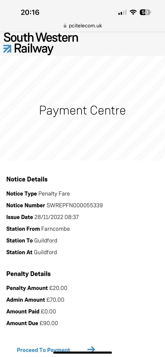 MildTweeter's tweet image. On my way to do Jury Duty I was unable to purchase a ticket before the train arrived. I went up to the ticket man at Guildford and he fined me after I was honest at the situation. I then appealed and the fine went up to £90!
@SW_Help #TRAIN #swtrains #uktrains #traintravel #SWT