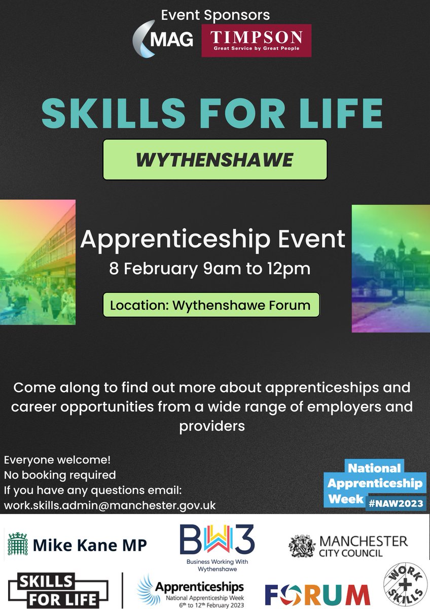 It's National Apprenticeship week #NAW23 and we are currently attending a Skills event at Wythenshawe forum. Great to see our current apprentices chatting and getting involved! #SkillsForLife 
<a href="/MikeKaneMP/">Mike Kane MP</a> <a href="/BW3Manchester/">BW3</a> <a href="/MCCWorkSkills/">MCC Work and Skills</a>