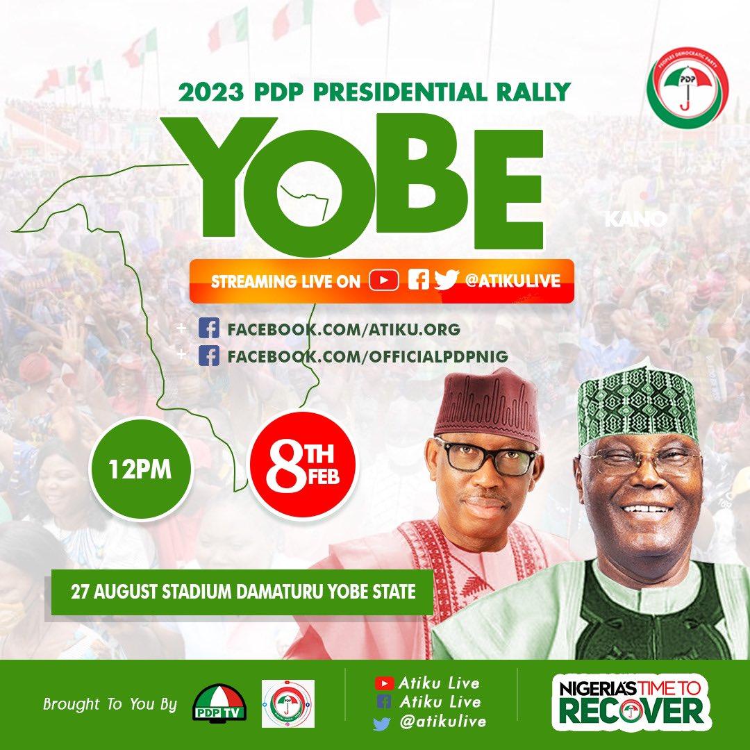 TonyFra73877334's tweet photo. The Eagle has landed, The Atiku movement is a tsunami…Yobe will be Atikulated Today.
#TeamAtiku 
#AtikuInYobe https://t.co/19J9x0az8g