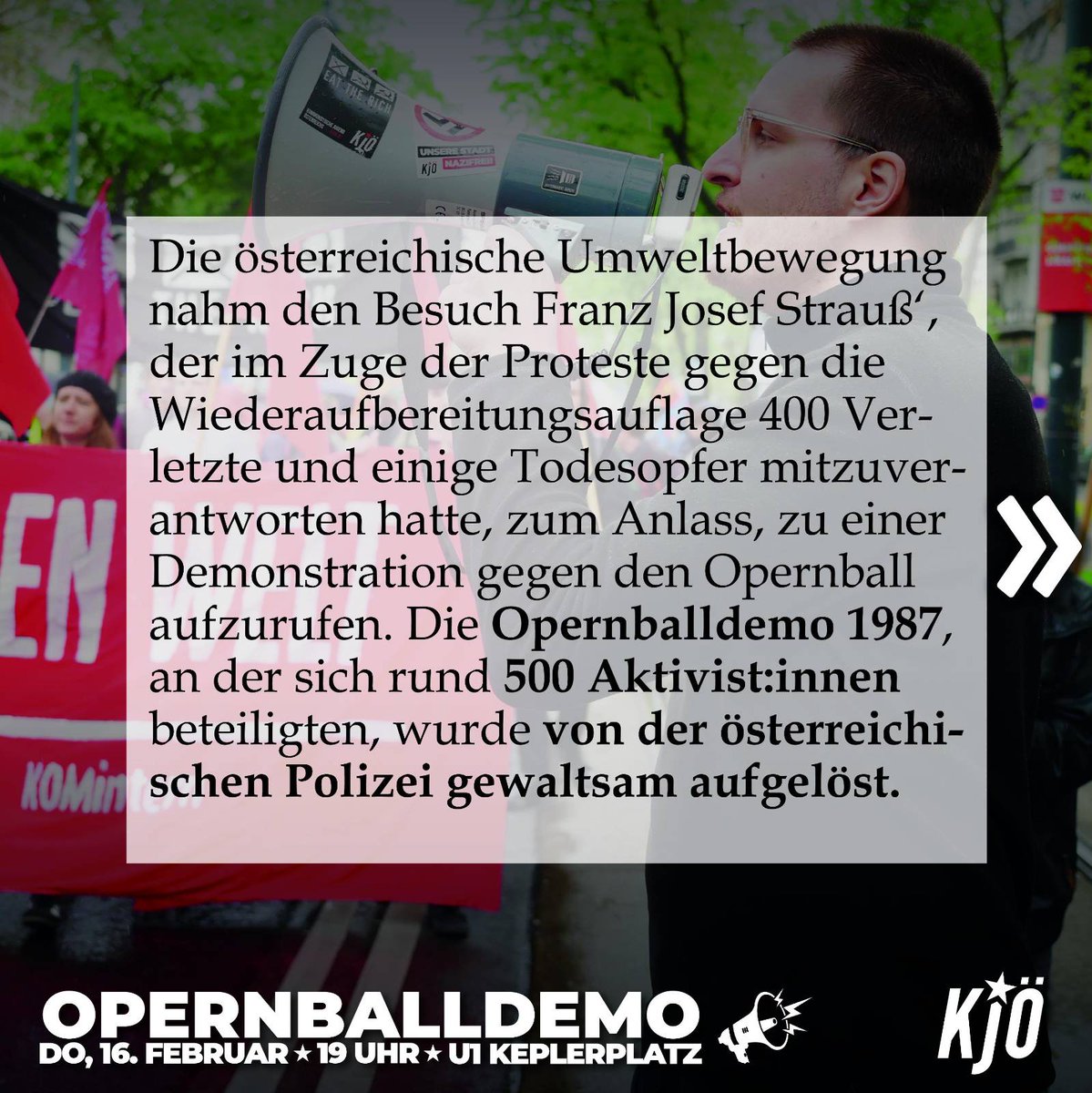 KJ_Oesterreich's tweet photo. 2/2 #Openballdemo #Opernball #eattherich #politicsaustria #austrianpolitics #umwelt #environment #lobaubleibt #lobau https://t.co/lr5A4STO6X