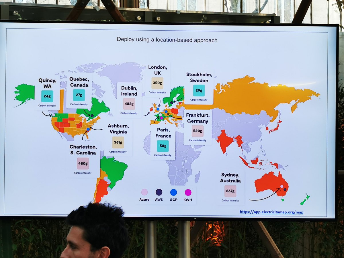 ⚡ Excellente carte de l'intensité carbone de l'électricité consommée.

La France 🇫🇷 est un des pays bien placée selon Electricity Maps.

#MKN23