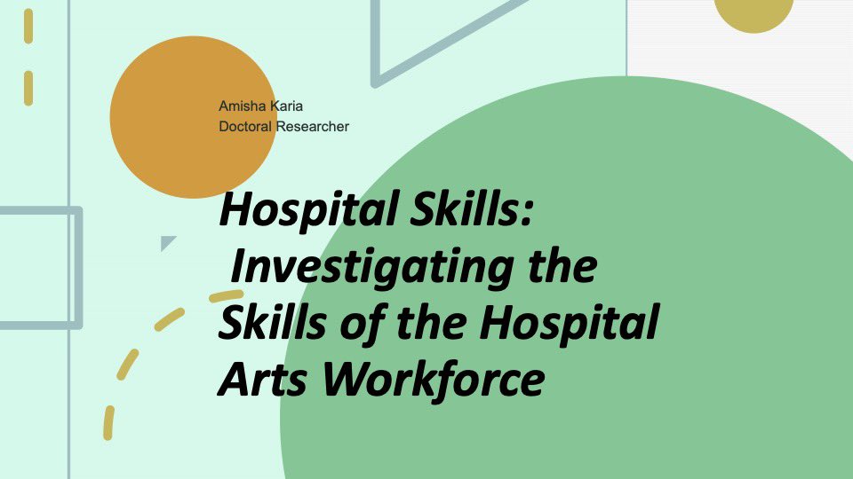 AmishaKaria's tweet photo. Great to have just presented my research to @NpagArts on investigating the skills of the #hospitalarts workforce. Get in touch if you’d like to know more. https://t.co/SrkM0gaJhj