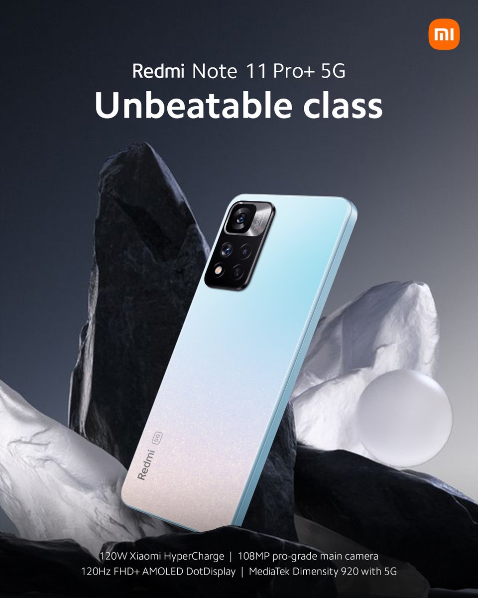 Xiaomi_Kenya's tweet image. Meet the device you’ve always wanted, #RedmiNote11ProPlus5G is sharp and chic with no limits.

Can you name the other 3 #RedmiNote11Series phones?