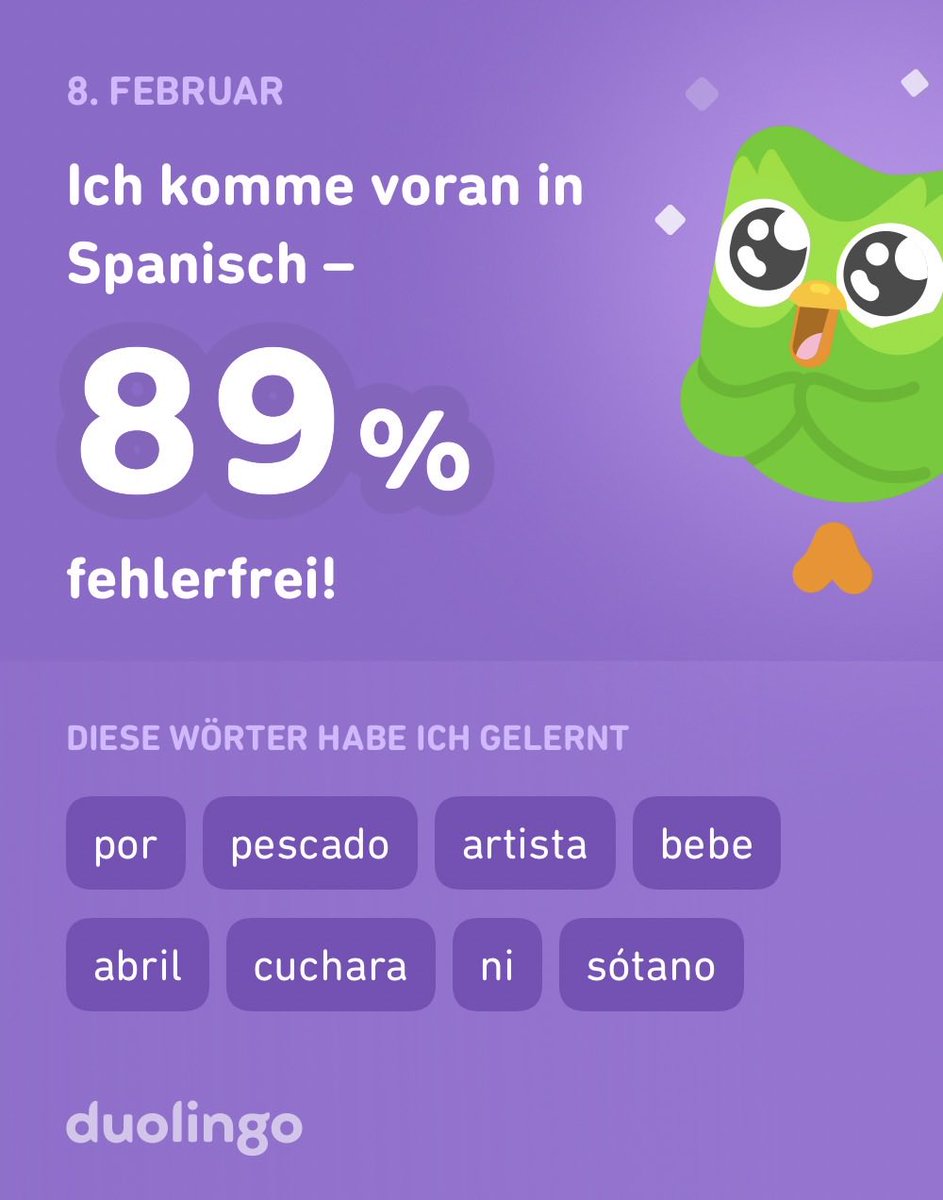 Jamie_Fundue's tweet photo. Ich lerne Spanisch auf Duolingo! Es ist kostenlos, effektiv und macht Spaß. https://t.co/Hc8vjXOKz4