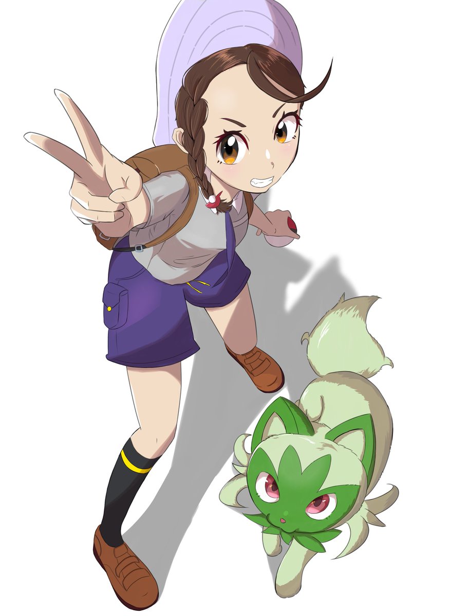 1girl pokemon (creature) brown hair holding poke ball school uniform poke ball holding  illustration images