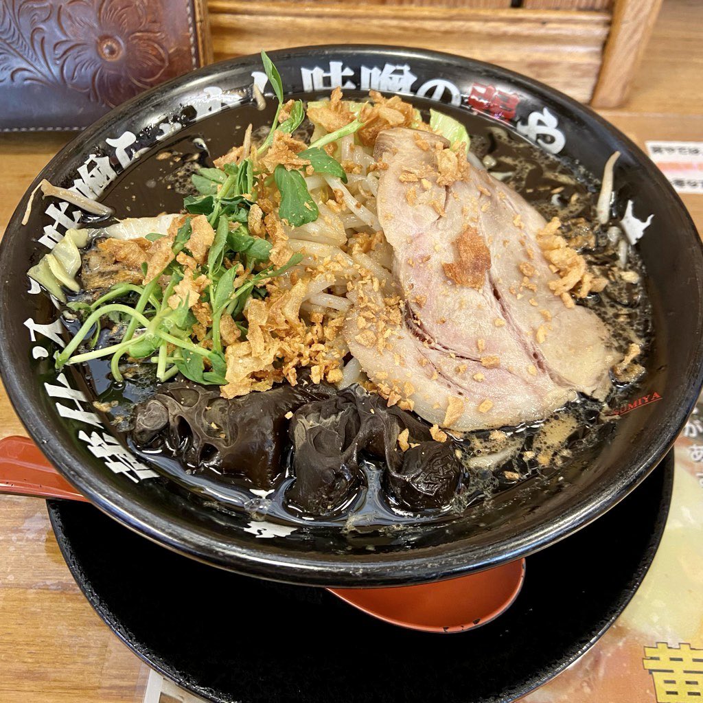 captain_ganmo's tweet photo. 今週も食べました毛呂山ブラックです。週課っていうんですかね、毎週通ってます。水曜の朝になると楽しみでソワソワしてます。今回もホントに美味かったです、ごちそうさまでした。
#味噌の巽や https://t.co/eQiNBNL3P8