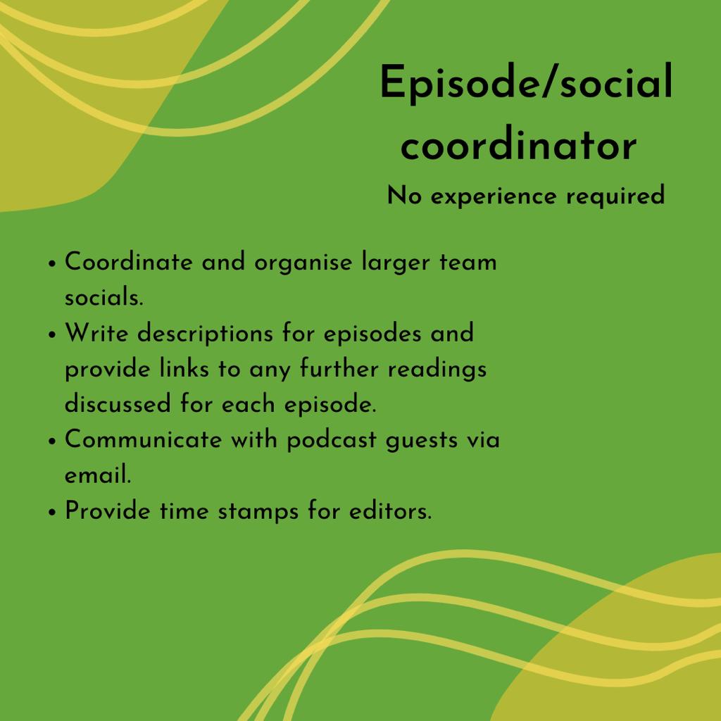 ThoughtsUofg's tweet photo. ANNOUCEMENT! If you want to get some experience working on a podcast, then we have some exciting news - we're recruiting!

We have roles available in Marketing, Sound, Website Management, and Episode/Social Co-Ordination. Apply via the Google Doc linked in our bio! https://t.co/XSXHAYeP1a