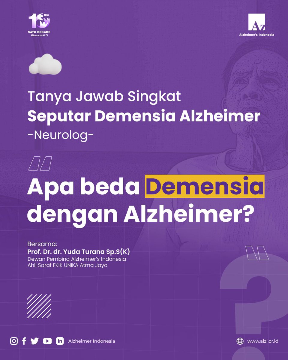 alzi_indonesia's tweet photo. Ternyata istilah #Demensia dan #Alzheimer memiliki artinya masing-masing lho! 😲
Mari baca penjelasan Dr. Yuda agar kita menjadi lebih paham tentang perbedaannya ya!💡
#NeverTooEarly #NeverTooLate #ReduceRiskNow #BersamaALZI #CegahDariSekarang #ALZI #JanganMaklumDenganPikun https://t.co/XQPLmnHYjS