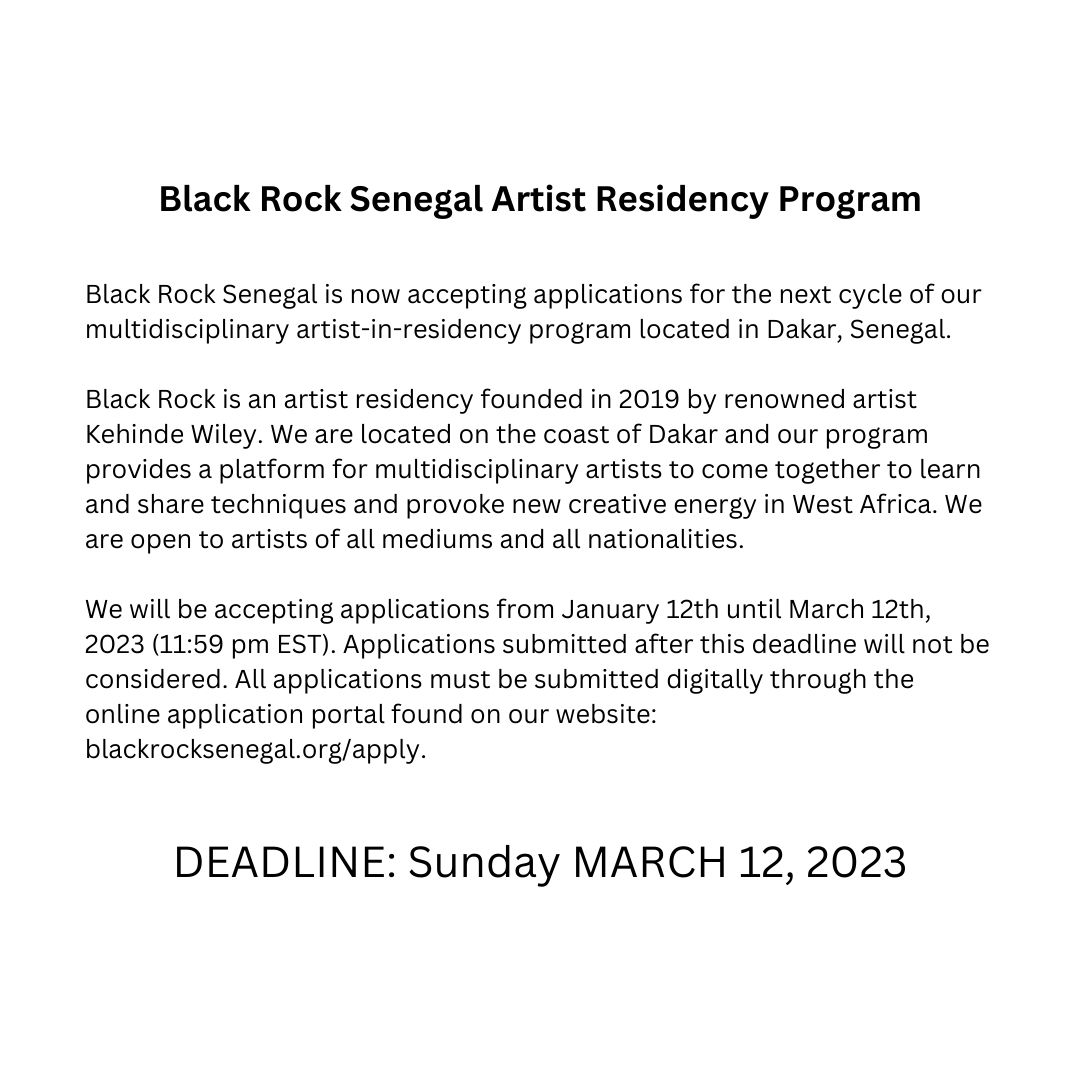 SVA_Residencies's tweet photo. We're back with another Artist Grants &amp; Opportunities Round-Up! This month, we're highlighting our favorite 𝙤𝙥𝙥𝙤𝙧𝙩𝙪𝙣𝙞𝙩𝙞𝙚𝙨 𝙨𝙪𝙥𝙥𝙤𝙧𝙩𝙞𝙣𝙜 𝘽𝙄𝙋𝙊𝘾 𝙖𝙧𝙩𝙞𝙨𝙩𝙨 : @kehindewiley @PeningtonHouse #TulsaArtistFellowship #WorthlessStudios #freefilmproject https://t.co/cpqiKjW5M1