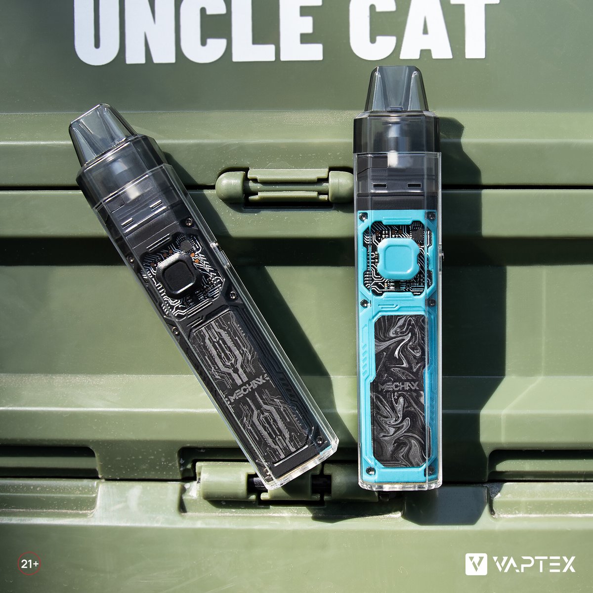 Which color will you choose?Black or blue? Size: 109.3*22.5*15.5 Capacity: 2ml TPD Battery: 450mAh Airflow Adjustment Dual Vaping Mode vaptexworld.com/product/mechax/ #VaptexMechax #vaptex #newrelease #pod #vapepen