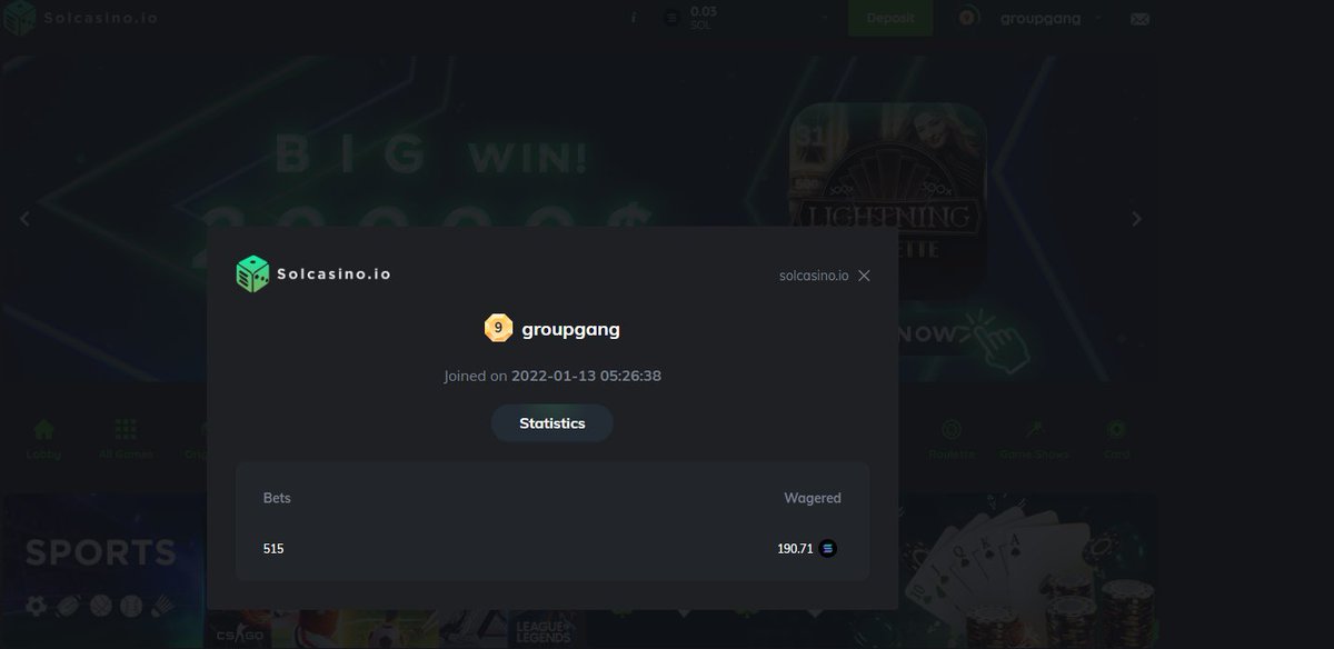 nftohhmikey's tweet photo. How much i gotta gamble for wl @solcasino  i can keep going https://t.co/dyDrcc1ynA
