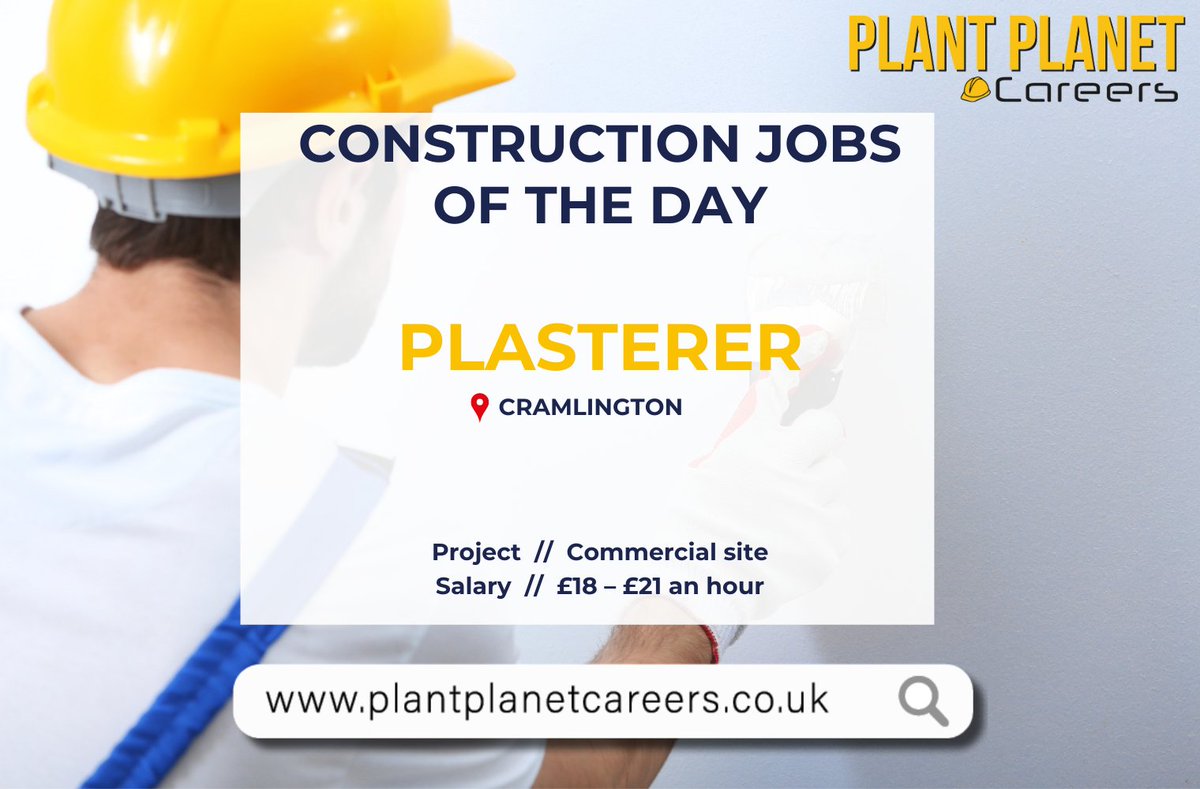 PPCareers's tweet photo. Calling All Plasterers!🚧

#Plasterer required to start work on a commercial site!

👷‍♀️Plasterer
🗺️#Cramlington
💵£18 – £21/hour

See Plant Planet Careers for details &amp; apply today!⬇
https://t.co/1LzeBkFZFQ

#PlastererJobs #ConstructionJobs #ConstructionWork https://t.co/tm13BRHIgH