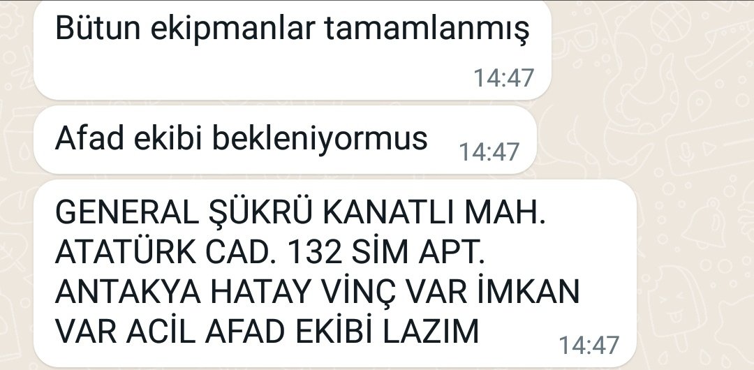 gabilator's tweet photo. @haluklevent @drfahrettinkoca @mehmetersoy57 bu adreste hiç afad ekibi olmadığından çalışma yapılamıyor. Yardım edin lütfen... https://t.co/ZZUiYesLLd