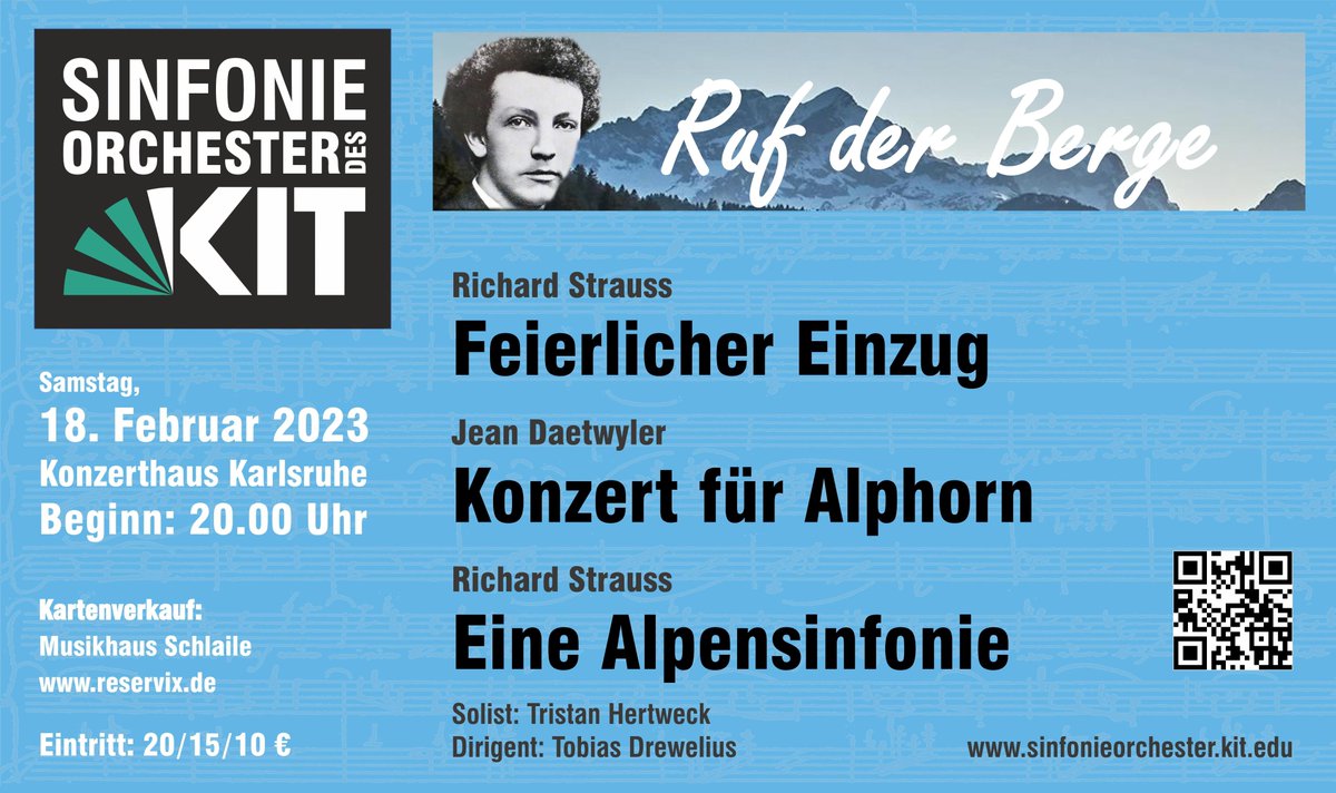 KITSinf's tweet photo. In zehn Tagen startet unsere #Expedition in die #Alpen: Mehr als 130 Musiker*innen machen sich mit #richardstrauss auf zum #Heimgarten - und vorher stimmt Tristan Hertweck uns mit seinem #Alphorn auf die alpine Kulisse ein ... 📯🗻🗻📯@KITKarlsruhe @zak_kit @CampusRadioKA https://t.co/EXjwhLGOcg