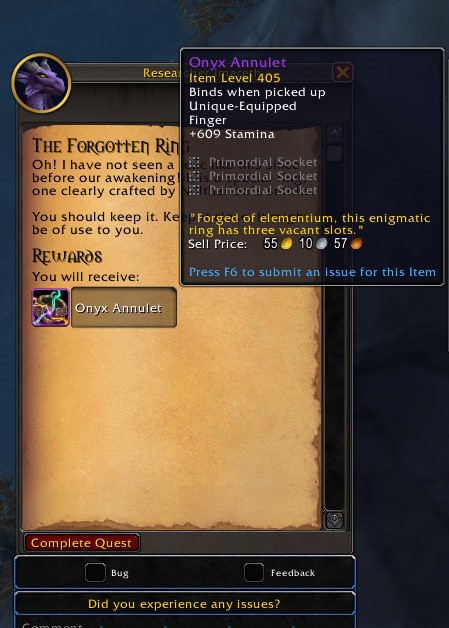 Balzyjoe's tweet photo. I really got Hearth of Azeroth flashbacks here for a sec....

New Feature coming with 10.0.7 with "Primodial Stones" which will grant powerfull effeckts and can only be socketed into the Onyx Annulet.

#Warcraft #Dragonflight #features https://t.co/okuCvGBVyy