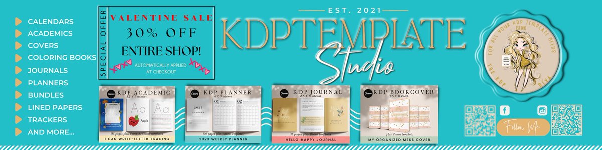 KDPTemplate's tweet photo. Shop my Valentine Day sale: 30% off. https://t.co/SxO3WW61J7 #etsy #kdptemplatestudio #etsyfinds #kdpetsy #etsysale #kdpinteriors #shopsmall https://t.co/mr8jtp31jF