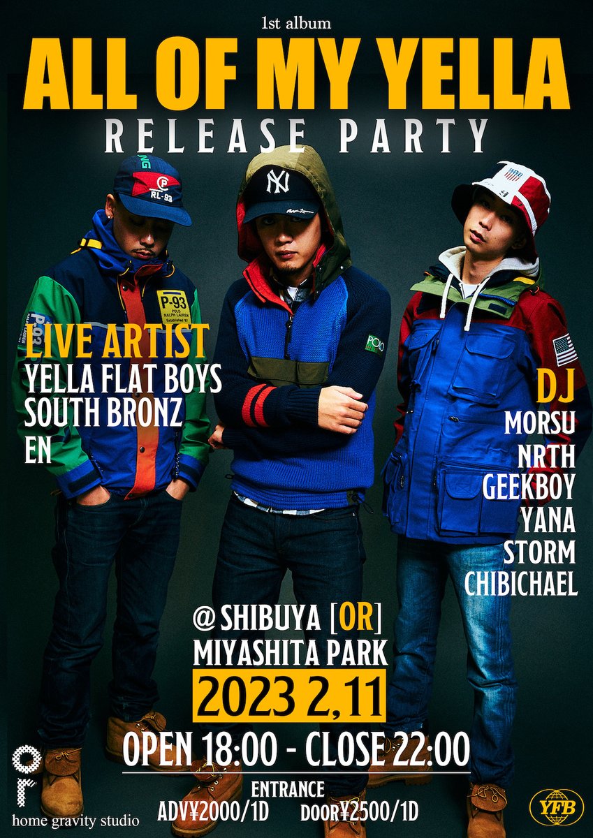 Spincoaster_2nd's tweet photo. 【NEWS】Yella Flat Boys、1stアルバム『ALL OF MY YELLA』リリパ開催

会場限定オリジナル・アイテムも発売 https://t.co/TeVlPbXsie @yella_flat_boys https://t.co/EQCkfFQJoE