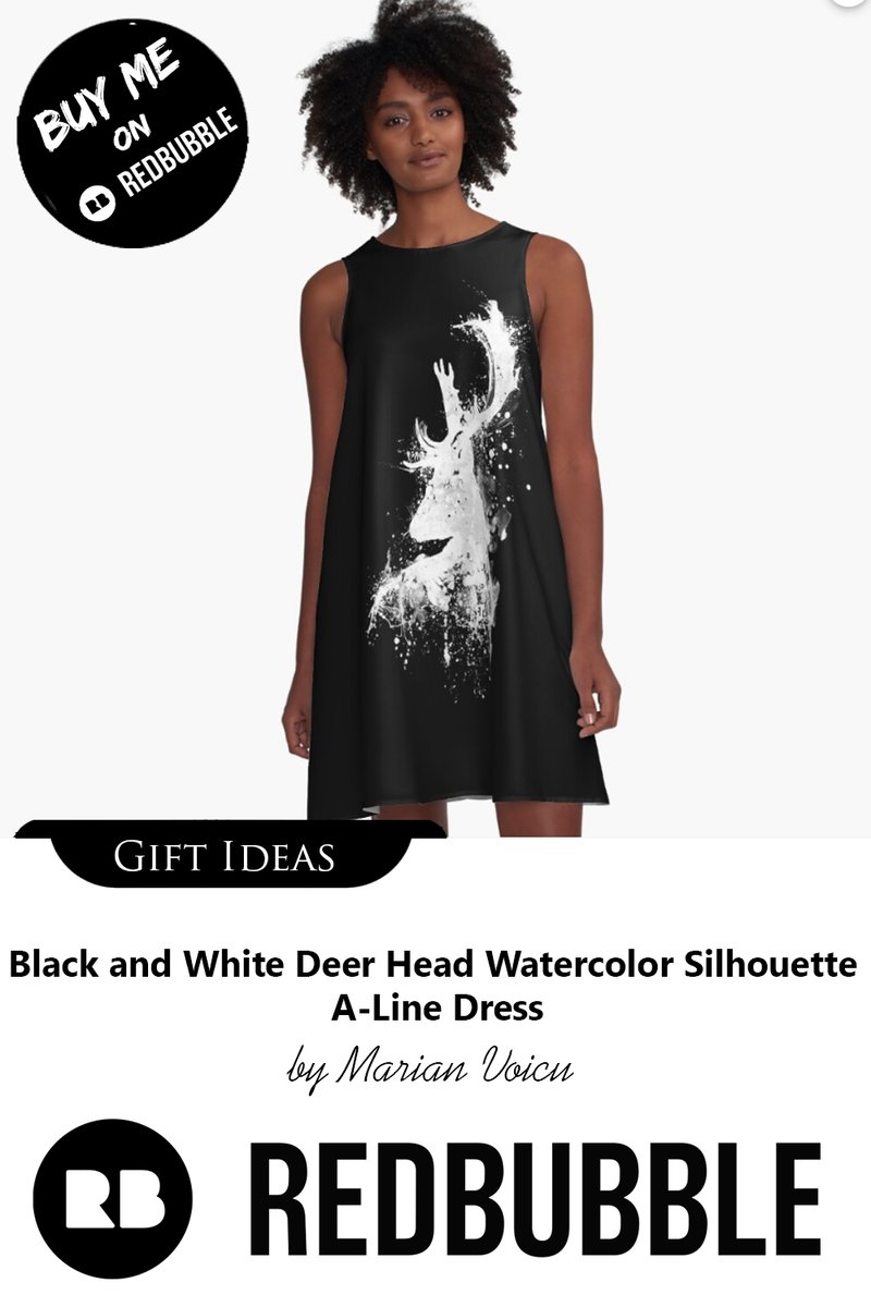 Black and White Deer Head Watercolor Silhouette - Reversed Colors A-Line Dress
redbubble.com/i/dress/Black-…
#deersilhouette #abstractdeer #deerhead #blackandwhite #watercolor #splashes #animalart #alinedress #dresses #giftforwomen #fashion #redbubble #redbubbleartist #findyourthing