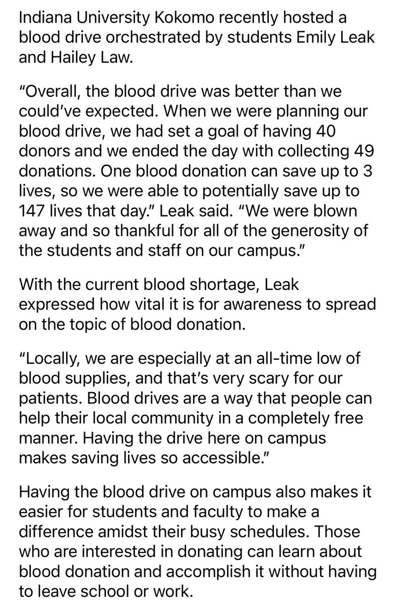Read more about the school blood drive on our app!
