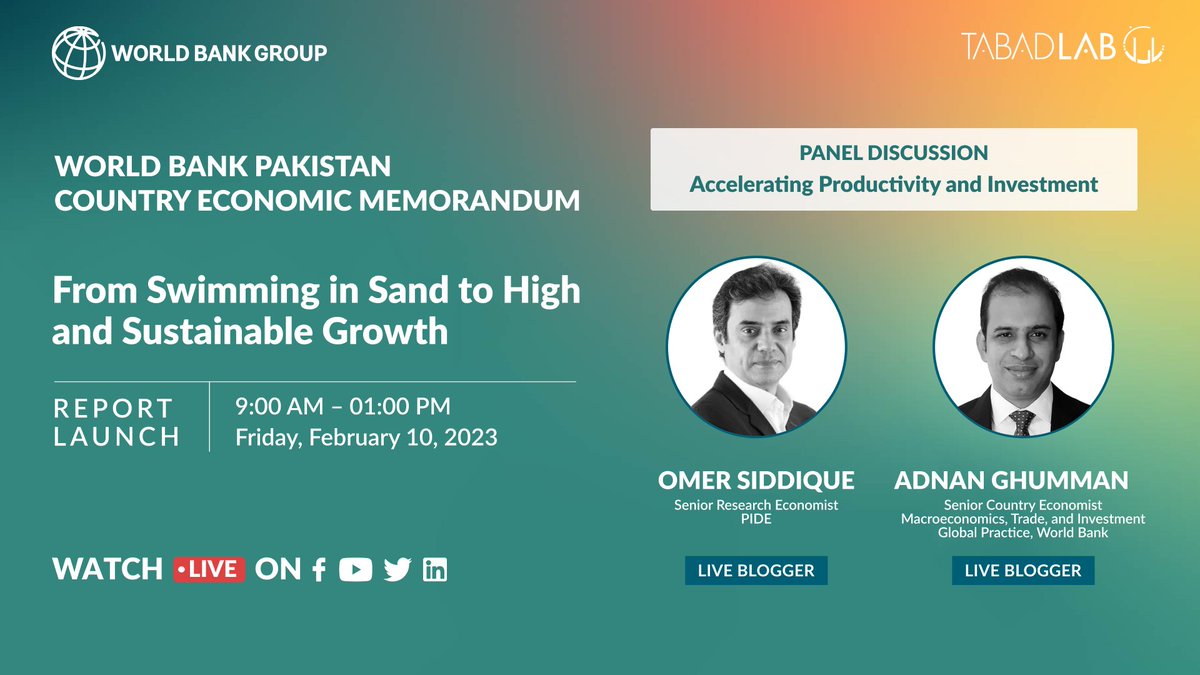 gonwei's tweet photo. We'll livestream the launch of our latest #growth report for #Pakistan on Friday. 

https://t.co/q0fL3JGO1y

The panel on #productivity &amp; #investment has 2 great experts as livebloggers: @OmerSiddique_ from @PIDEpk &amp; @adnanghumman from @WorldBankSAsia 
 
Join the conversation! https://t.co/pfYM9uzcVT