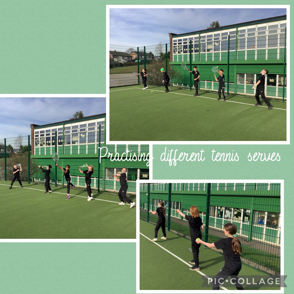 Class 8 were practising different tennis serves in today’s PE lesson. We are making super progress! 🎾#sjsbPE