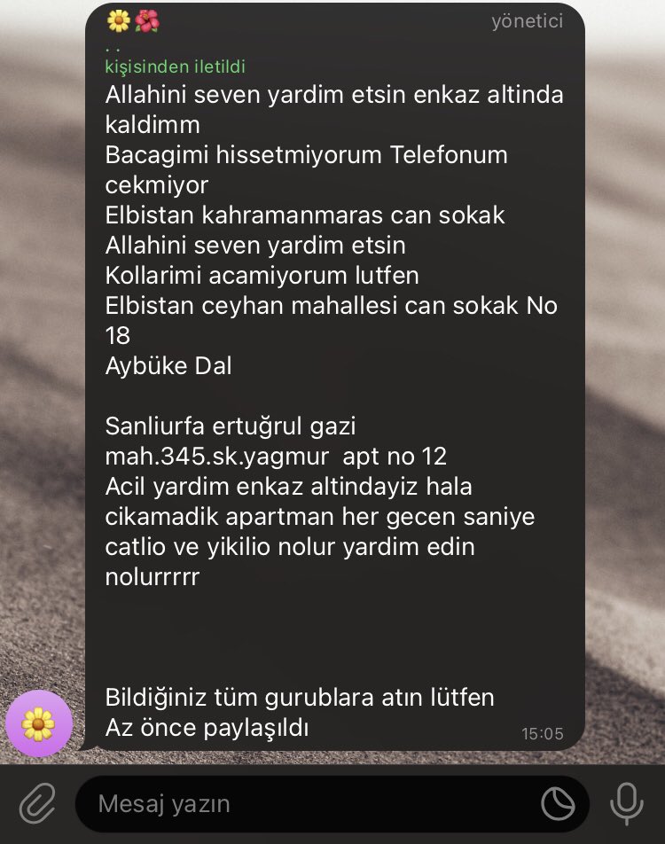 Acil destekk..
<a href="/AFADBaskanlik/">AFAD</a>