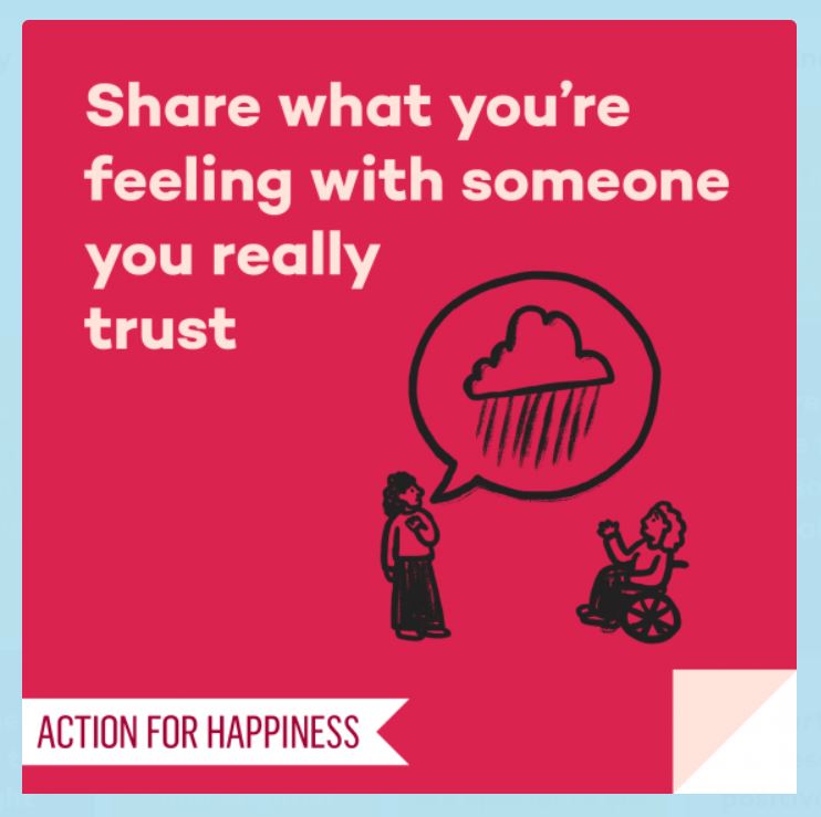Please don't keep your feelings bottled up - a problem shared is a problem halved.

#talk #Wellbeing #WellbeingWednesday #mentalhealth #mentalhealthmatters #mentalhealthawarness
@actionforhappiness