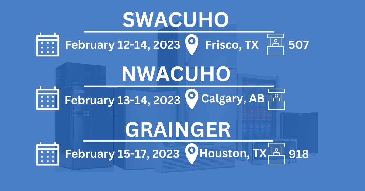 MicroFridge's tweet photo. It's a week full of shows for us next week!
Our academic team will be at SWACUHO and NWACUHO, and our hospitality team will be at the Grainger Conference.
#tradeshows #SWACUHO #NWACUHO #Grainger https://t.co/y1opoht04S