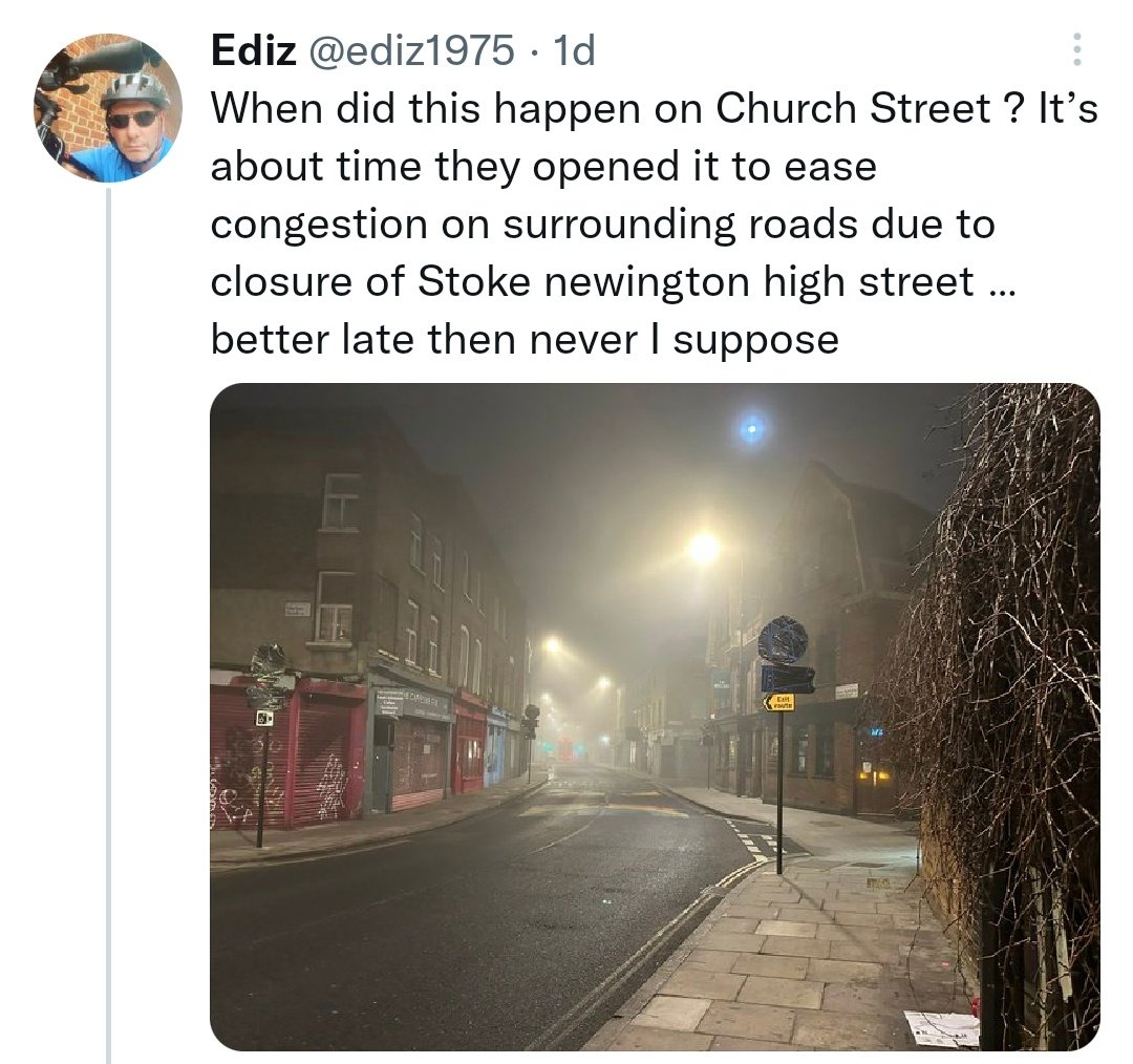 HighburyLtn's tweet photo. Imagine taking a photo at 5am of Stoke Newington Church Street and trying to make out its a bad thing? https://t.co/cnwWBAAnew