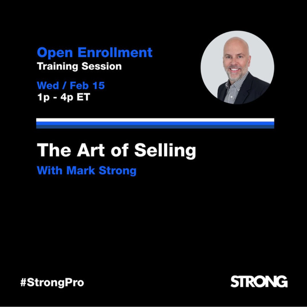 strong_pros's tweet photo. Last chance! Join us for our open enrollment course, The Art of Consultative Selling, where Mark Strong will share tips and tools to help you reach your goals. 

Click here ➡️ https://t.co/2d6Vq9PTKw  for more information on our open enrollment courses and to register. https://t.co/Q2MZW2uO9V