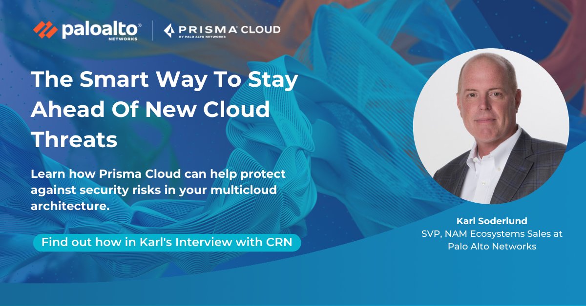 Karl Soderlund (@karl_soderlund) on Twitter photo I recently had the opportunity to sit down with Evan Mack from <a href="/TheChannelCo/">The Channel Company</a> to discuss the importance of cloud security. While cybercrime continues to increase in multicloud environments, consistent, comprehensive security doesn't have to be complex. bit.ly/3HmuKG3 I recently had the opportunity to sit down with Evan Mack from <a href="/TheChannelCo/">The Channel Company</a> to discuss the importance of cloud security. While cybercrime continues to increase in multicloud environments, consistent, comprehensive security doesn't have to be complex. bit.ly/3HmuKG3