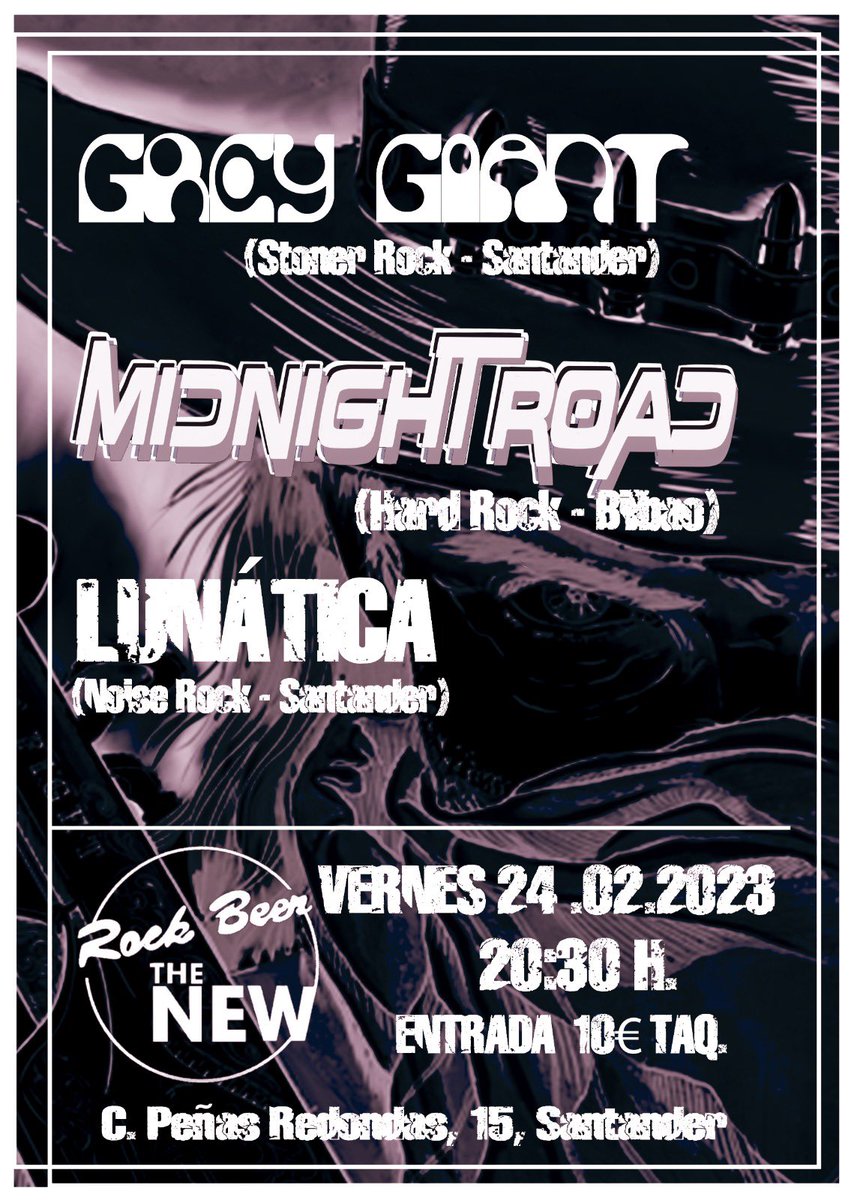 LunaticaNoise's tweet photo. Ey! Mucho tiempo sin un directo, no? Esta vez os esperamos el 24 de Febrero en el @rockbeer_thenew Rock de Santander, junto a @greygiant_band y Midnightroad.
Gran noche de Rock asegurada!!🤘🔥🤘 https://t.co/maB1LOULty
