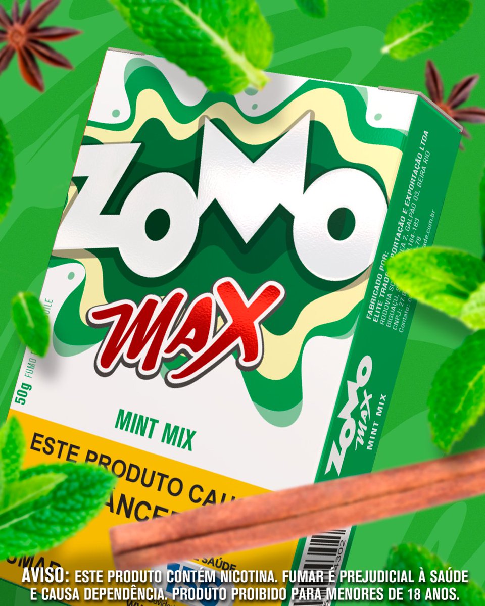 Avisa que ela acabou de chegar com força total #MintMix 🍃💚Cremosidade com um toque de menta e ingredientes incríveis🤤 Faça a sua sessão ser Max com #ZomoMax #shisha #Zomo