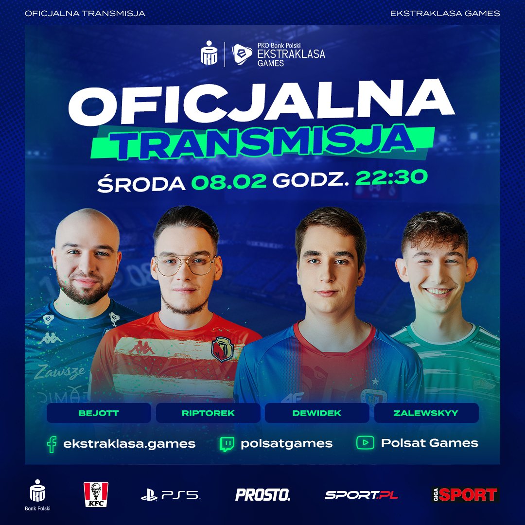 PiastEsports's tweet photo. 🎮⚽ Zapraszamy o 22:30 na transmisje #EkstraklasaGames❗
@Dewidekk zagra z liderem (@zalewskyy) 🏆👊 https://t.co/d2PKcBCC5E