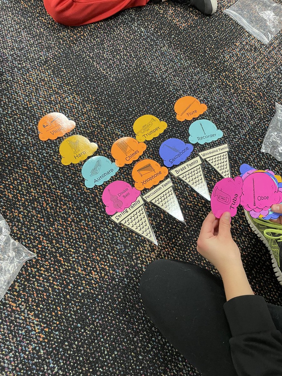 GurneyMusic's tweet photo. Centers today in music class! 🎶The third graders show what they know as our instrument families unit comes to an end. 🥁🎻🎺🎷 https://t.co/u0xKehv5j7