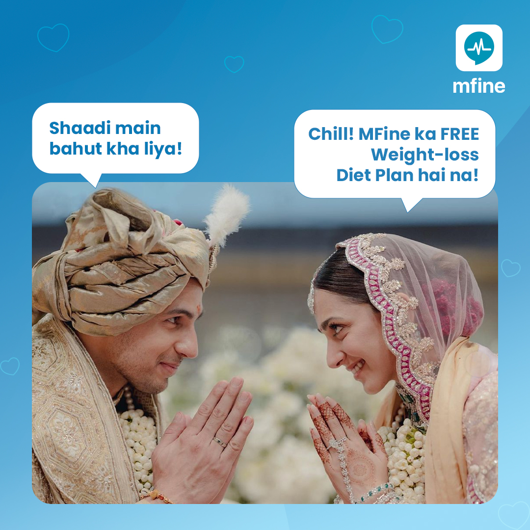 MFineCare's tweet photo. Even Sid & Kiara are taking a chill pill cause Mfine's FREE Weight-loss Diet Plan is here!!
Try it today. Only on MFine
#momentmarketing #sidkiara #sidkiaralove #dietPlan #WeightLossPlan #weightloss #MFine #MFineHealth #MFineHealthCare https://t.co/teZmsPAm6u
